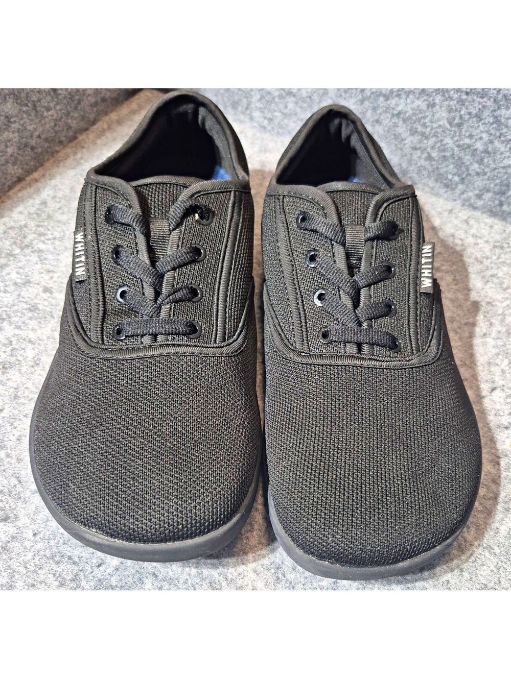 WHITIN Women's Black Lace-Up Low Top Athletic Sneaker Shoes Size US11.5 W